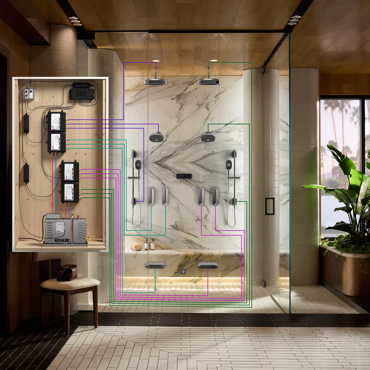 KOHLER Anthem+ with 12-outlets with Steam